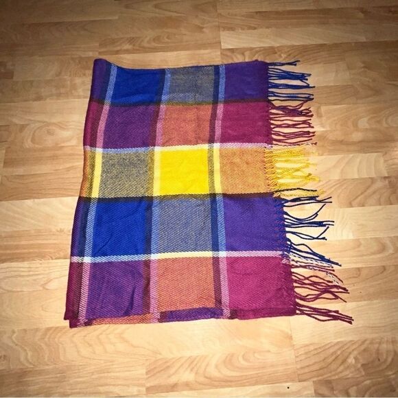 Bright Colorful Plaid Scarf - Picture 5 of 6